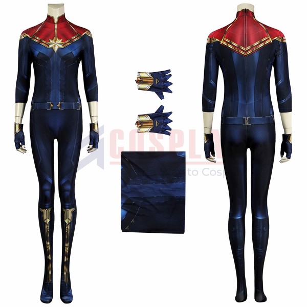 Captain Marvel 2 Carol Danvers Cosplay Costumes Spandex Jumpsuits
