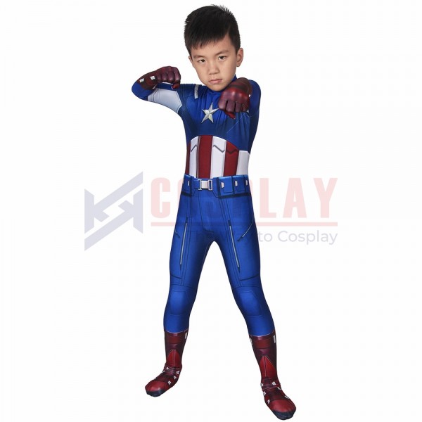 Kids Suit Steve Rogers Captain America Cosplay Costume