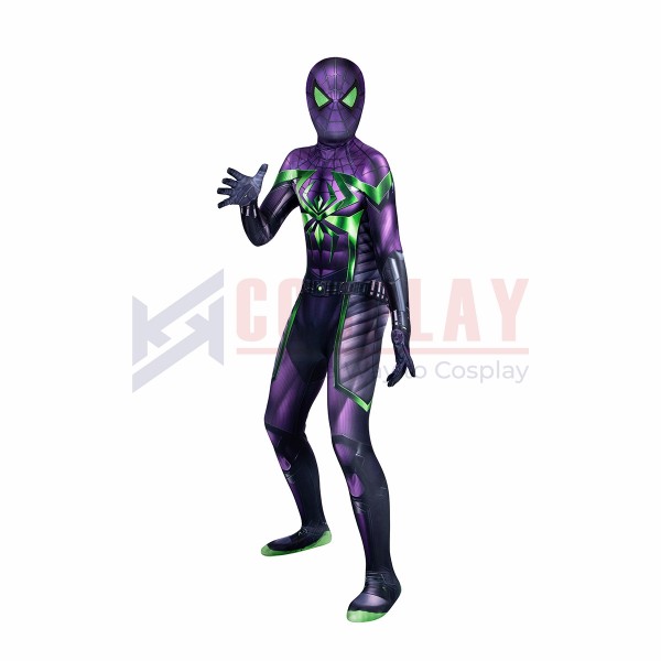 Gift For Kids Spider-Man Miles Morales Purple Reign Suit Spandex Cosplay Costumes